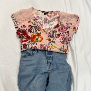 Express -  floral blouse with a little touch of lace
